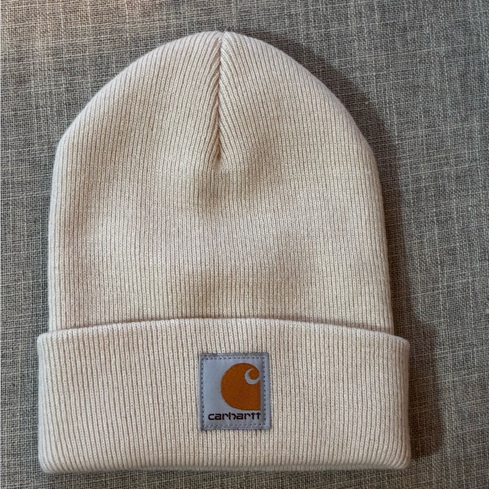 Carhartt  Cuffed Men's / Youth Beige Winter White Knit Beanie Toboggan